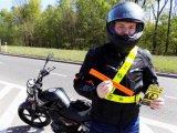 Policjanci i motocyklista - odblaski
