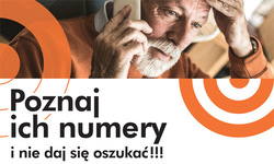 zdjęcie starszego mężczyzny rozmawiającego przez telefon i grafika poznaj ich numery